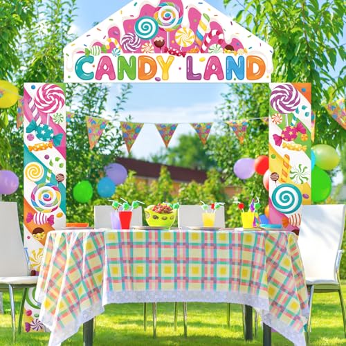 Funrous Candyland Party Decorations Banner & Sign Set - Pink Lollipop
