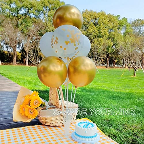 Purple and Gold Balloon Centerpieces Set for Celebrations - 8 Pieces