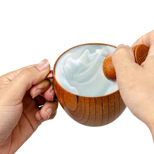 Grandslam Shaving Brush Set Pure Badger Hair Shaving Brush with Solid Wood Handle and Wooden Shaving Soap Bowl for Men Easy to Lather Fits Wet Shaving…
