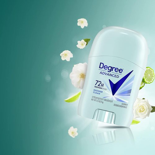 Degree Women’s Travel Deodorant Shower Clean 18-Pack – 72H Body Heat Activated Mini Antiperspirant, 0.5 Oz Ea