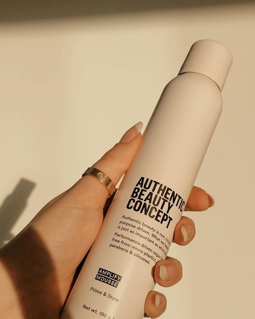 Authentic Beauty Concept Amplify Mousse - Volumizing Styling Mousse for All Hair Types | Lightweight Hold & Heat Protection | 6.7 oz