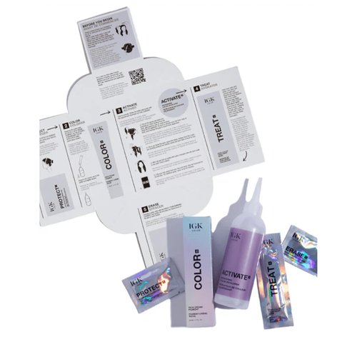IGK Permanent Hair Dye Color Kit | 9GB Olsens - Light Beige Blonde | 100% Gray Color Coverage + Strengthen + Shine | Ammonia Free