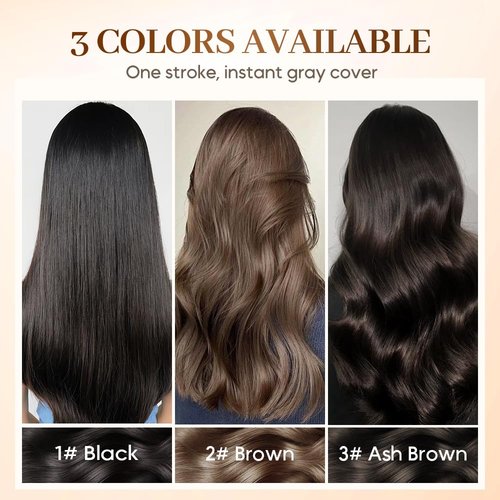 Skiennix Hair Color Stick - Long-Lasting 2-In-1 Hair Dye & Comb for Gray Coverage | Black Brown