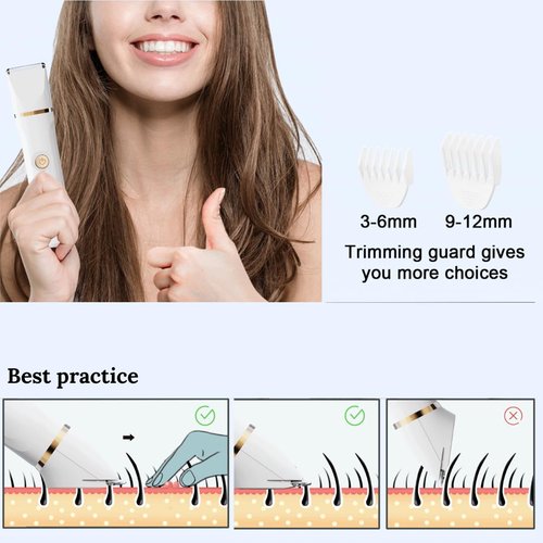 RaysDanc 5-in-1 Bikini Trimmer for Women, Waterproof Electric Shaver & Electric Razor for Women, Cordless Hair Trimmer with 5 Heads, Rechargeable Wet/Dry Use Womens Shaver