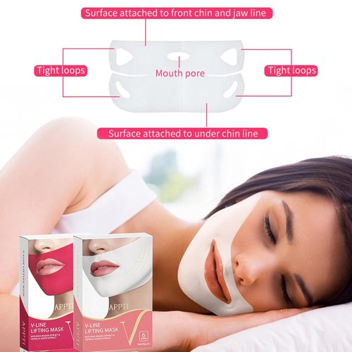 Skiennix V Shape Face Mask - Firming Double V Line Lifting Facial Mask for Men & Women | 6 Pieces