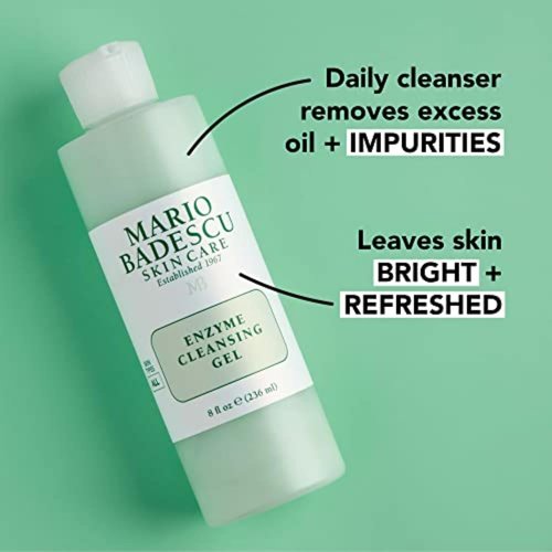Mario Badescu Enzyme Cleansing Gel - Oil-Free Facial Cleanser with Papaya & Grapefruit Extract | Exfoliating for All Skin Types