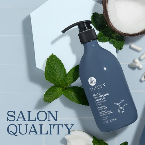 Luseta Scalp-Balancing Shampoo - Anti-Dandruff Formula with Salicylic Acid | pH-Balanced, 16.9 Fl Oz