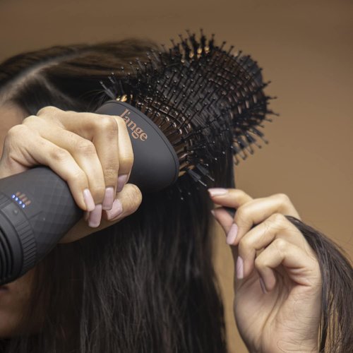 L'ANGE HAIR Le Volume 2-in-1 Titanium Blow Dryer Brush - Frizz Control & Volumizing Hot Air Styler | Black - 60mm