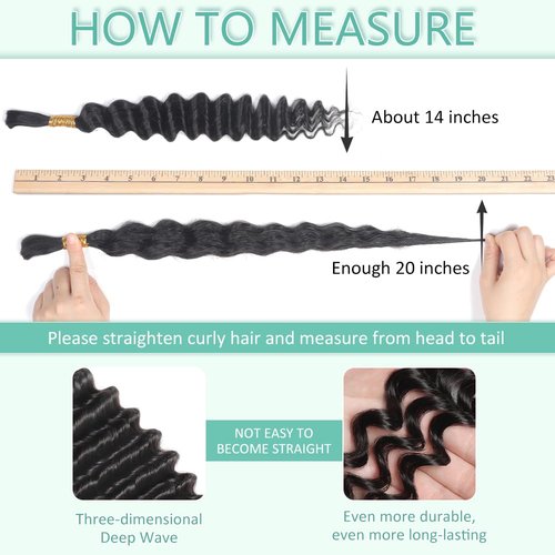 Human Braiding Hair for Boho Braids 150g 6 Bundles/Pack 16 Inch Deep Wave Bundles Human Hair Boho Braiding Hair Curly Boho Hair for Braiding Deep Wave Bulk Human Hair for Braiding Natural color