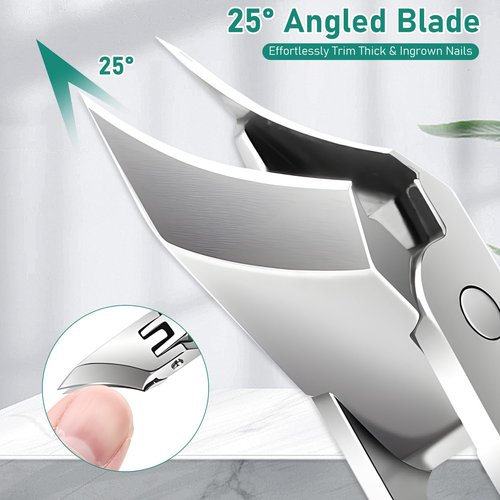 Eagle Beak Beveled Nail Clippers,Wide Jaw Opening Anti-Splash Slanted Nail Clipper,Long Handle Wide Jaw Opening Anti-Splash Slanted Nail Clipper,Edge Nail Clippers 3-Piece Set for Women and Men