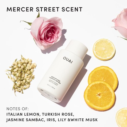 OUAI Medium Conditioner - Hydrating Coconut Oil & Babassu Oil Formula - Strengthens & Adds Shine | Travel Size (3 Oz)