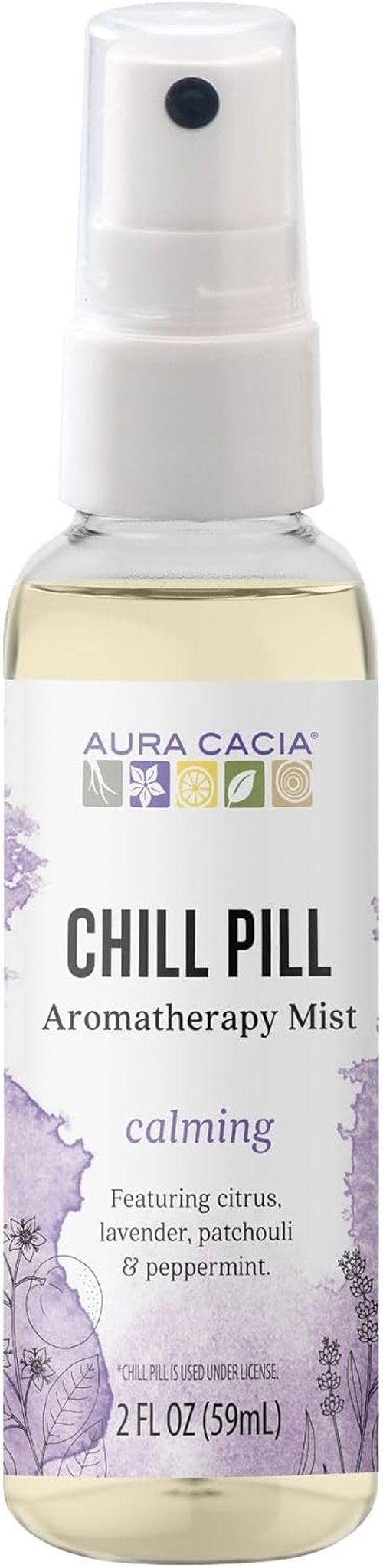 Aura Cacia Aromatherapy Mist - Chill Pill Lavender, Sweet Orange & Patchouli Blend | 2 Fl Oz (Pack of 3)