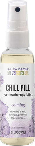 Aura Cacia Aromatherapy Mist - Chill Pill Lavender, Sweet Orange & Patchouli Blend | 2 Fl Oz (Pack of 3)