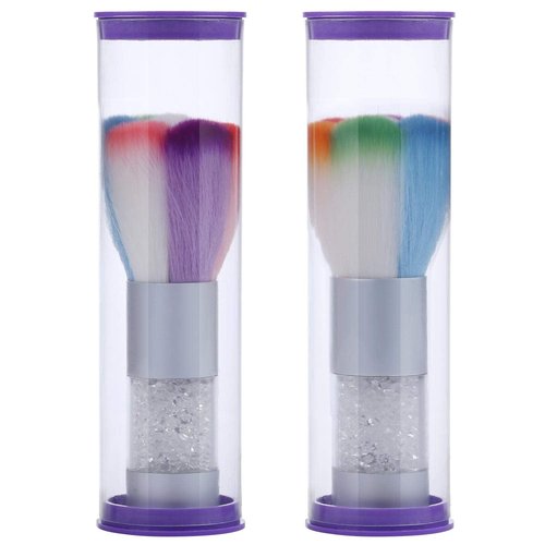 2 Pcs Nail Art Dust Brush Remover Nail Powder For Acrylic Gel UV Nail