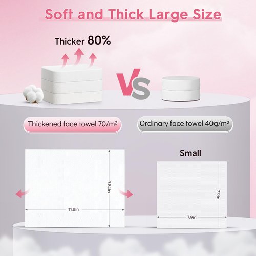 Classycoo XL Ticken Compressed Towel Tablets- 100% Cotton Disposable Face Towel, 30 PCS Individually Wrapped Portable, Travel Mini Soft Washcloth, Camping, Facial Makeup, Gift, Pink 12x10 Inches