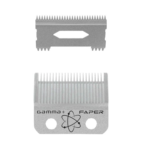 GAMMA+ Replacement Fixed Stainless Steel Faper Hair Clipper Blade with Moving Stainless Steel Slim Deep Tooth Cutter Set