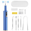 Plaque Remover for Teeth, Dental Tools, Teeth Cleaning Tools with 4 Replaceable Heads, 6-in-1 Dental Pick, LED Light, Waterproof, Rechargeable for Home & Travel Use