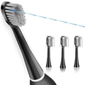 Flossing Toothbrush Head Replacement, 3 Count, Compatible with Water-pik Sonic Fusion / 2.0 SF-01, SF-02, SF03 & SF-04 (Black, Full Size(3Packs))