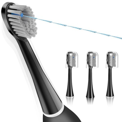 Flossing Toothbrush Head Replacement, 3 Count, Compatible with Water-pik Sonic Fusion / 2.0 SF-01, SF-02, SF03 & SF-04 (Black, Full Size(3Packs))