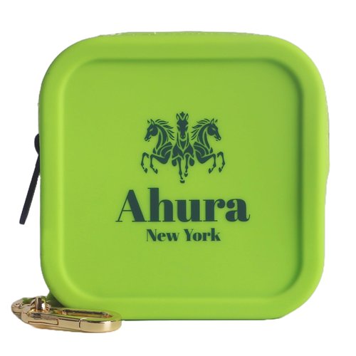 Ahura Green Large Silicone Cosmetic Bag – Travel Makeup Bag, Coin Purse & Zipper Pouch – Solid Fragrance & Cosmetic Organizer – Reusable Toiletry Bag for Purse, Gym, Beach & Travel (Green)