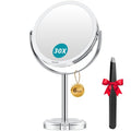 Auxmir 1X/ 30X Magnifying Mirror, Makeup Mirror with Tweezer, Double Sided Round Vanity Tabletop Mirror, 360° Rotation Portable for Dressing Table Desk Bathroom Bedroom Travel, Clear