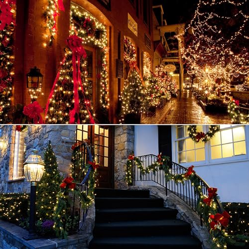 Warm White Twinkle Christmas Lights - 100 LED Connectable String, Indoor Outdoor