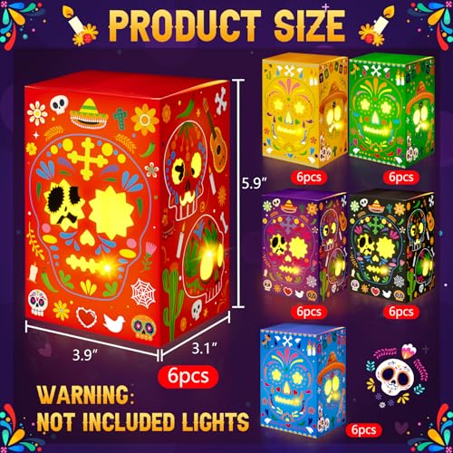 36PCS Day of The Dead Sugar Skull Candle Holders Gift Boxes - Dia De Los Muertos Decor