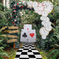 Wonderland Tea Party Decoration Set - 22 Pcs Birthday & Photo Backdrop with Clock Curtain & Rose Vines - Fresh