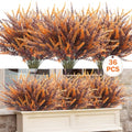 Artificial Fall Flowers Outdoor Brown 36 Bundles UV Resistant Faux Autumn Plants