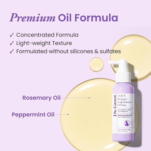 Dr. Groot Rosemary Mint Oil Tonic - Hair Growth Formula with Biotin & Hyaluronic Acid | 3.38 fl oz