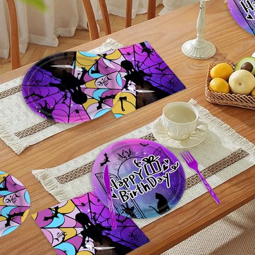 Purple Wednesday Themed Birthday Party Supplies Set for Kids - Serves 20 Guests