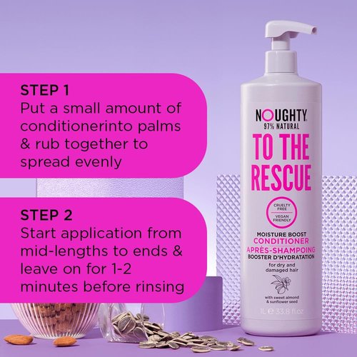 Noughty Moisture Boost Conditioner - 97% Natural Hydrating Formula for Dry Hair | 33.8 fl. oz.