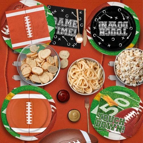 Football Party Decorations Kit for 24 - Football Theme Set with Plates, Napkins, Cups & Banner - Football 2