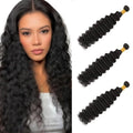 Deep Wave Human Hair Bundles 8 10 12 Inch Black 3 Bundles Deals for Black Women Virgin Human Hair 12A Double Weft Quick Brazilian Hair Weave