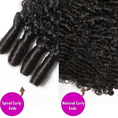 Burmese Curly Bundles Human Hair 20 Inch 12A Water Wave 1 Bundle 100% Unprocessed Quick Weave 3c4a Deep Wave Bundles with Spiral Curly End Real Human Hair Extensions Natural Black