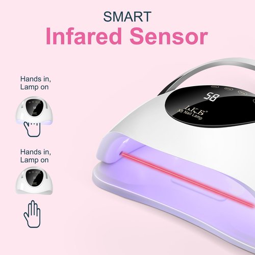 LKE LED Nail Lamp, UV Light for Gel Nails 150W Gel Nail Light with 4 Timer, 24Pcs Lamp Beads and Auto Sensor, Professional LED Nail Dryer for Home Salon Nail Art Tools