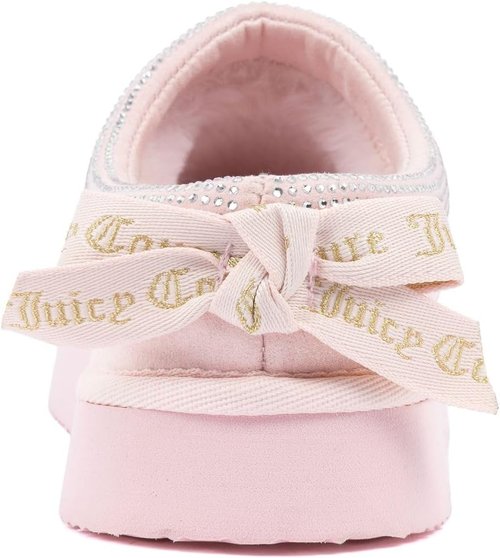 Juicy Couture Cozy Slipper Mule - Plush Indoor/Outdoor House Shoe with Memory Foam & Faux Fur Lining