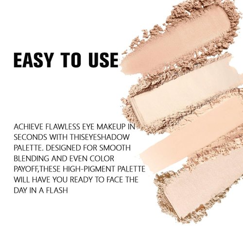 Kaely Powder Eyeshadow Quad - Vanilla Nude Beige Matte & Shimmer Palette for Mature Skin | Pigmented & Waterproof
