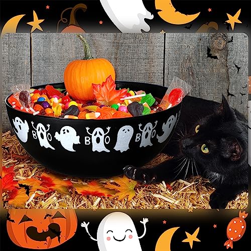 Ghost Halloween Candy Bowl Set - Plastic Large Trick or Treat Bowls, 3 Pieces