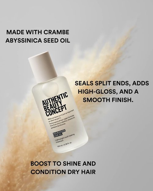 Authentic Beauty Concept Nourishing Hair Oil - Smooths Frizz & Seals Split Ends | Vegan & Cruelty-Free | 3.38 fl. oz.