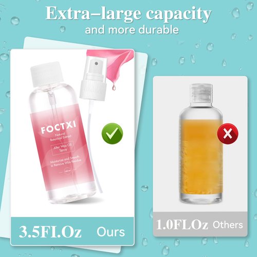 FOCTXI Pre Wax Cleanser and After Wax Care, Pre Cleanser-Spray and Treatment, After Oil-Reduces Redness, Removes Residue, Before And After Waxing Skin Care Kit, 3.5oz