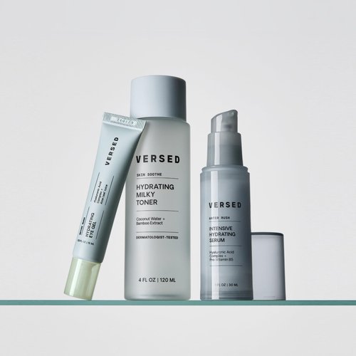 Versed Water Rush Intensive Hydrating Serum - Hyaluronic Acid Serums for Face with Vitamin B5 - Lightweight Face Serum for Dry Skin - Sensitive Skin-Approved & Clinially Tested (1 fl oz)