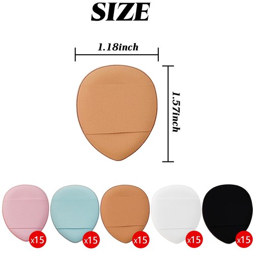 ROYHOO 75PCS Finger Powder Puff Mini Makeup Sponge Soft Beauty Makeup Blender Puff for Foundation, Face Powder, Under Eye Setting, Concealer, Repair Cream, Cosmetic Tool