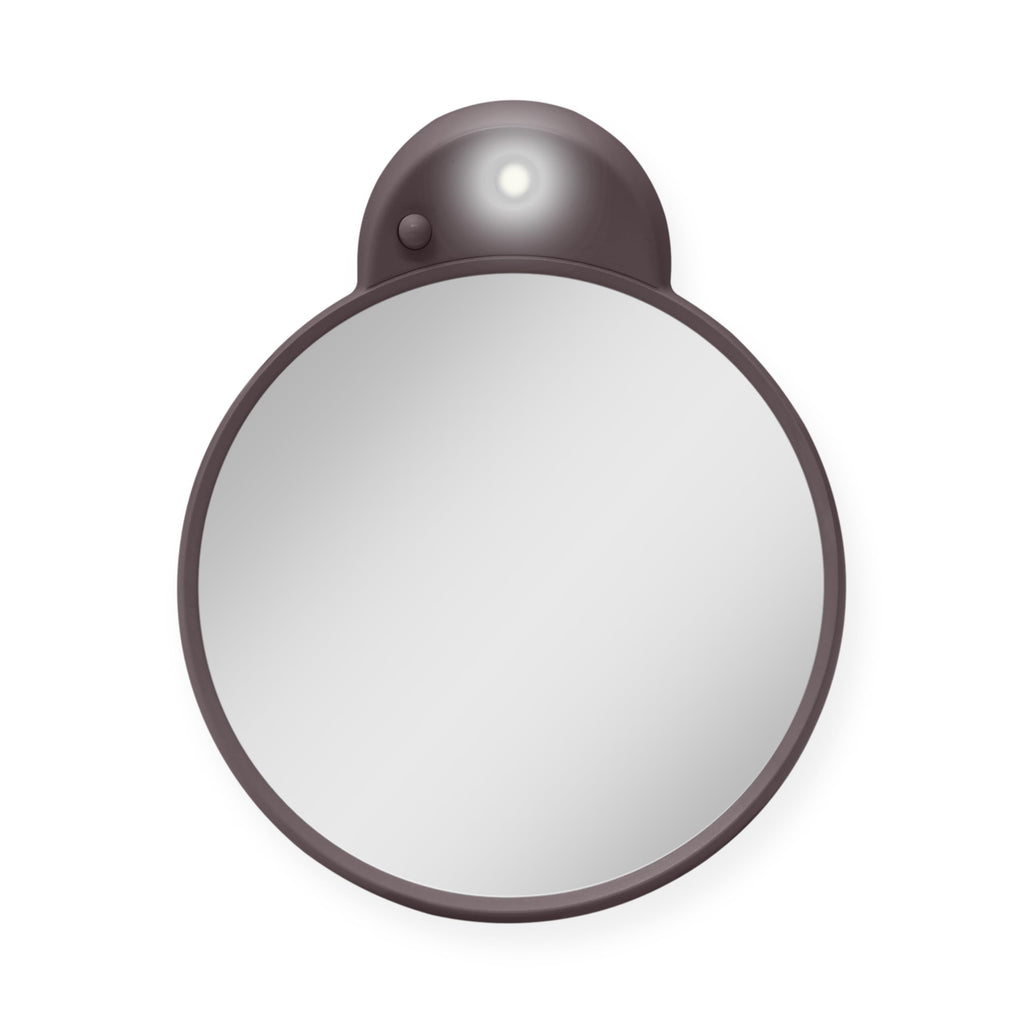 Zadro Magnification Lighted Compact Mirror with LED Light & Retractable Suction Cups – Travel Makeup Mirror, Cool White 6400K Lighting, Battery Operated, Made in USA (Chocolate, 10X | 4.3"L x 3.5"W)