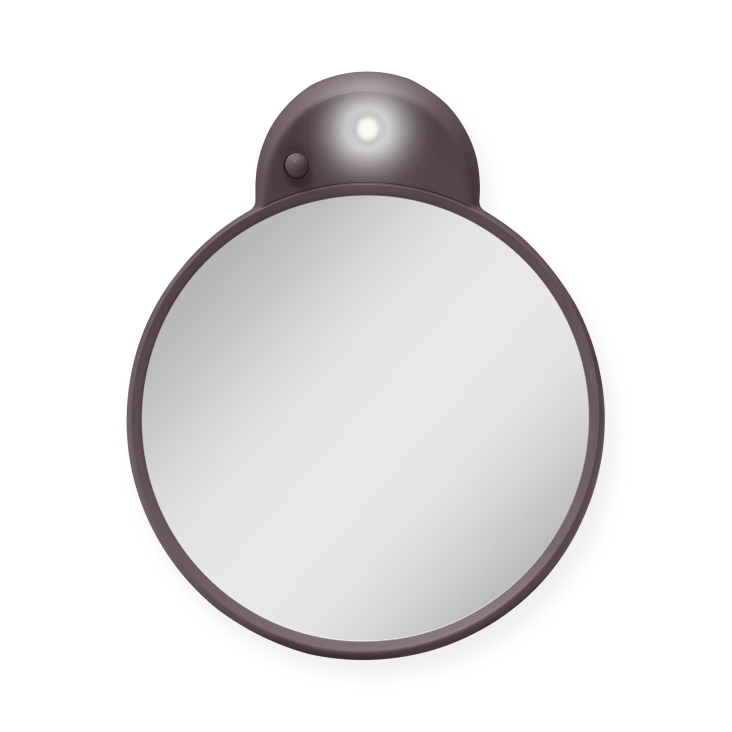 Zadro Magnification Lighted Compact Mirror with LED Light & Retractable Suction Cups – Travel Makeup Mirror, Cool White 6400K Lighting, Battery Operated, Made in USA (Chocolate, 10X | 4.3"L x 3.5"W)