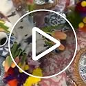 Meadow Vine Cotton Tablecloth 60x90 Inch - Indian Block Print Rectangular Cover - Perfect for Weddings & Holidays