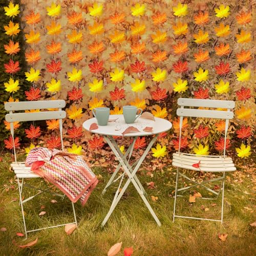 Fall Maple Leaves Garland Set - Pre-Strung Autumn Decor, 12 Strands