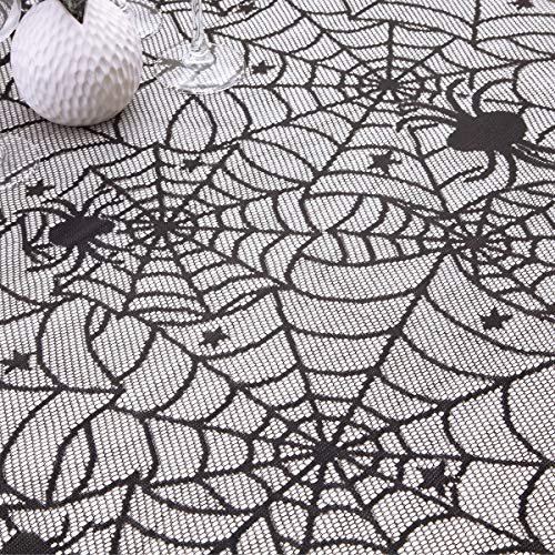 Halloween Spider Web Lace Tablecloth - 71 x 53 Inches Rectangular