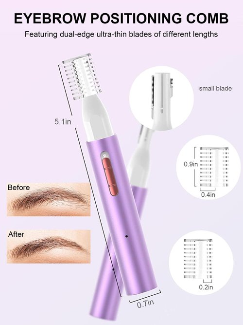 Ginity LED Display Ear and Nose Hair Trimmer Clipper for Men Women,Upgrade Rechargeable 2 in 1 Professional Painless Eyebrow & Facial Hair Trimmer with Powerful Motor and Dual-Edge Blades