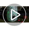 12 ft Halloween Inflatable Ghost Yard Decoration with Flashing Flame Light - Outdoor Spooky Decor
